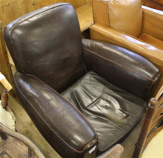 French leather armchair